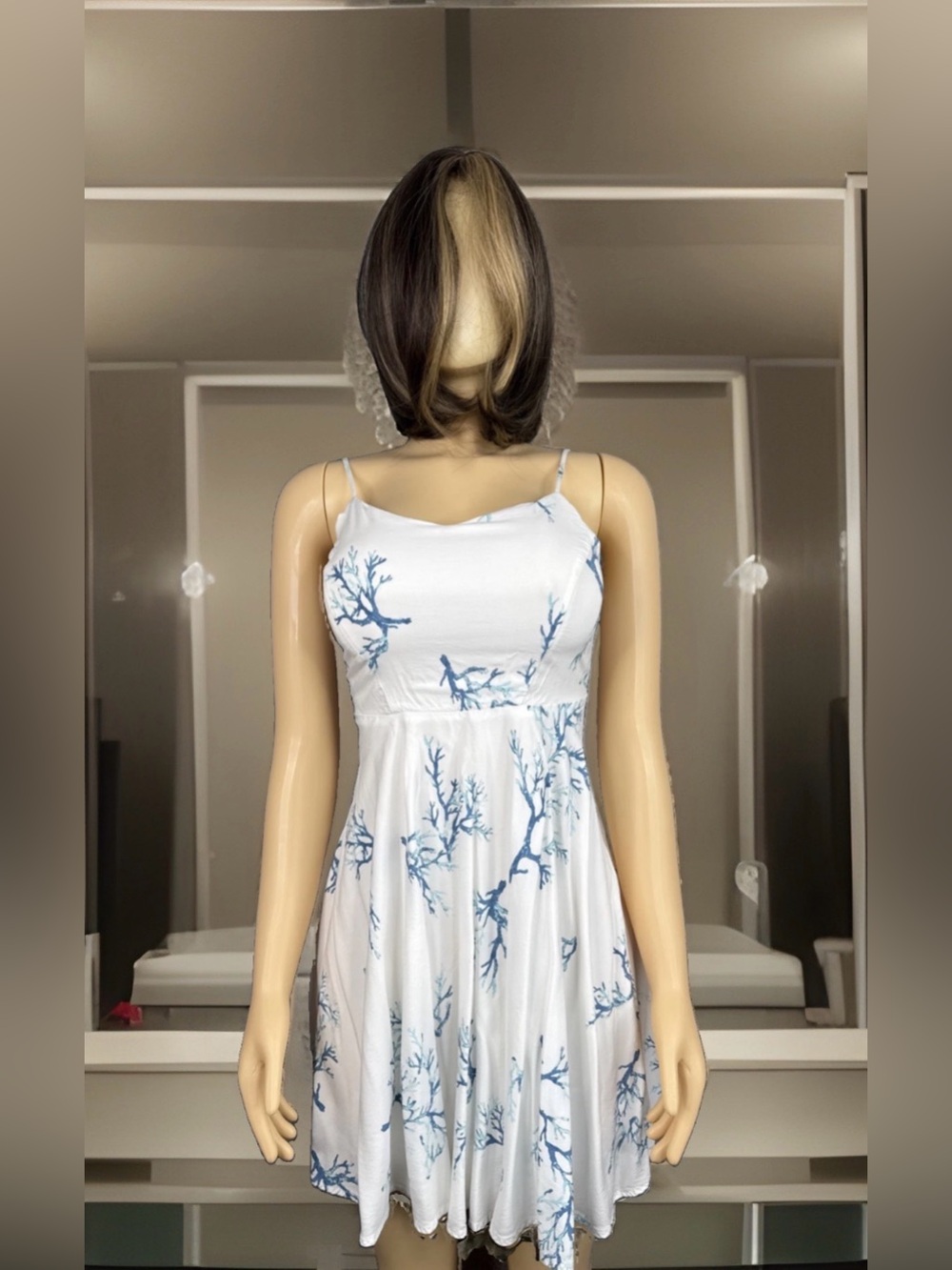 Old Navy Spaghetti Strap Dress Sundress Blue/White Women’s Sz XS PREOWNED